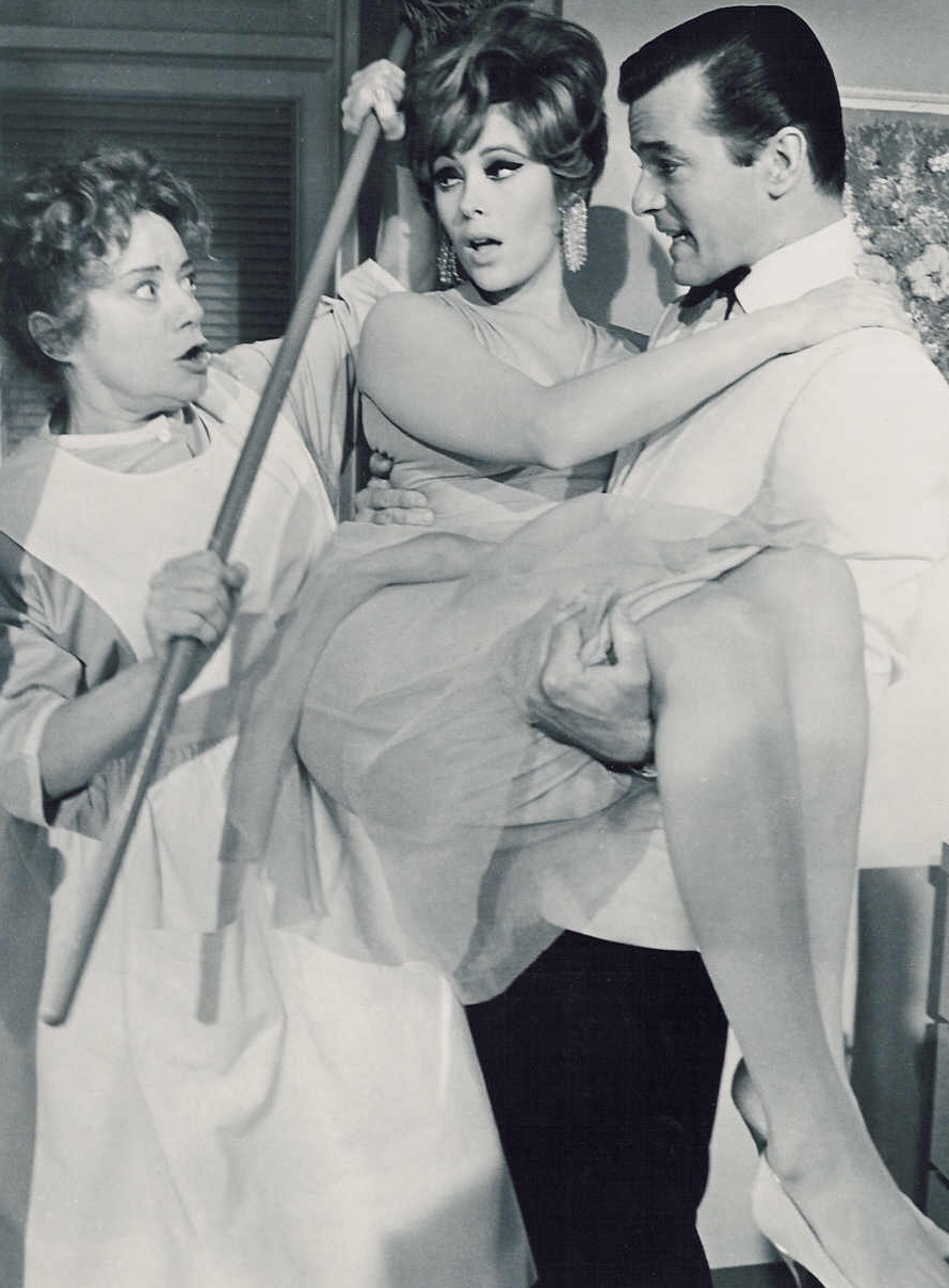 Elsa Lancaster, Jill St. John and Robert Goulet
in the movie "Honeymoon Hotel" 